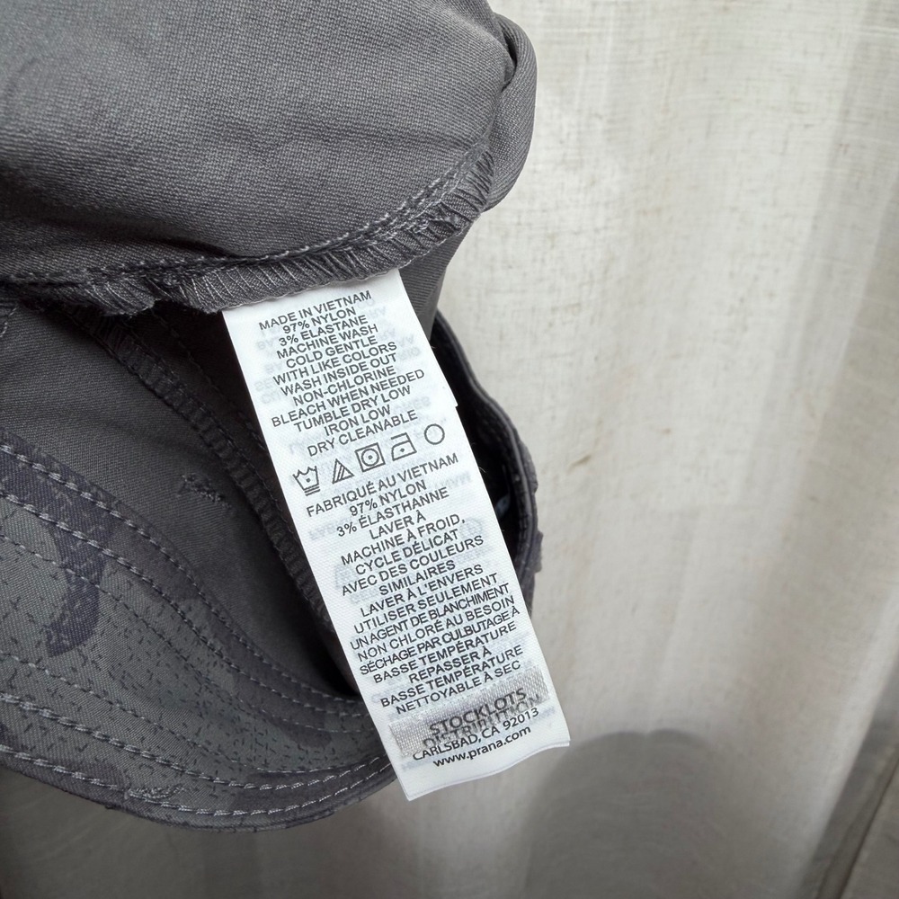prAna Halle Short II Camo Charcoal Gray Hiking Outdoor Stretch Women's Size 2 - Picture 5 of 6